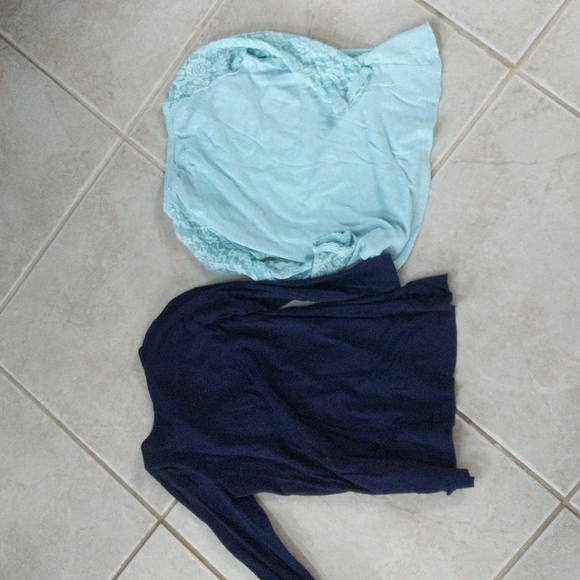 Girls size 6 navy top and sea glass top - Picture 6 of 6